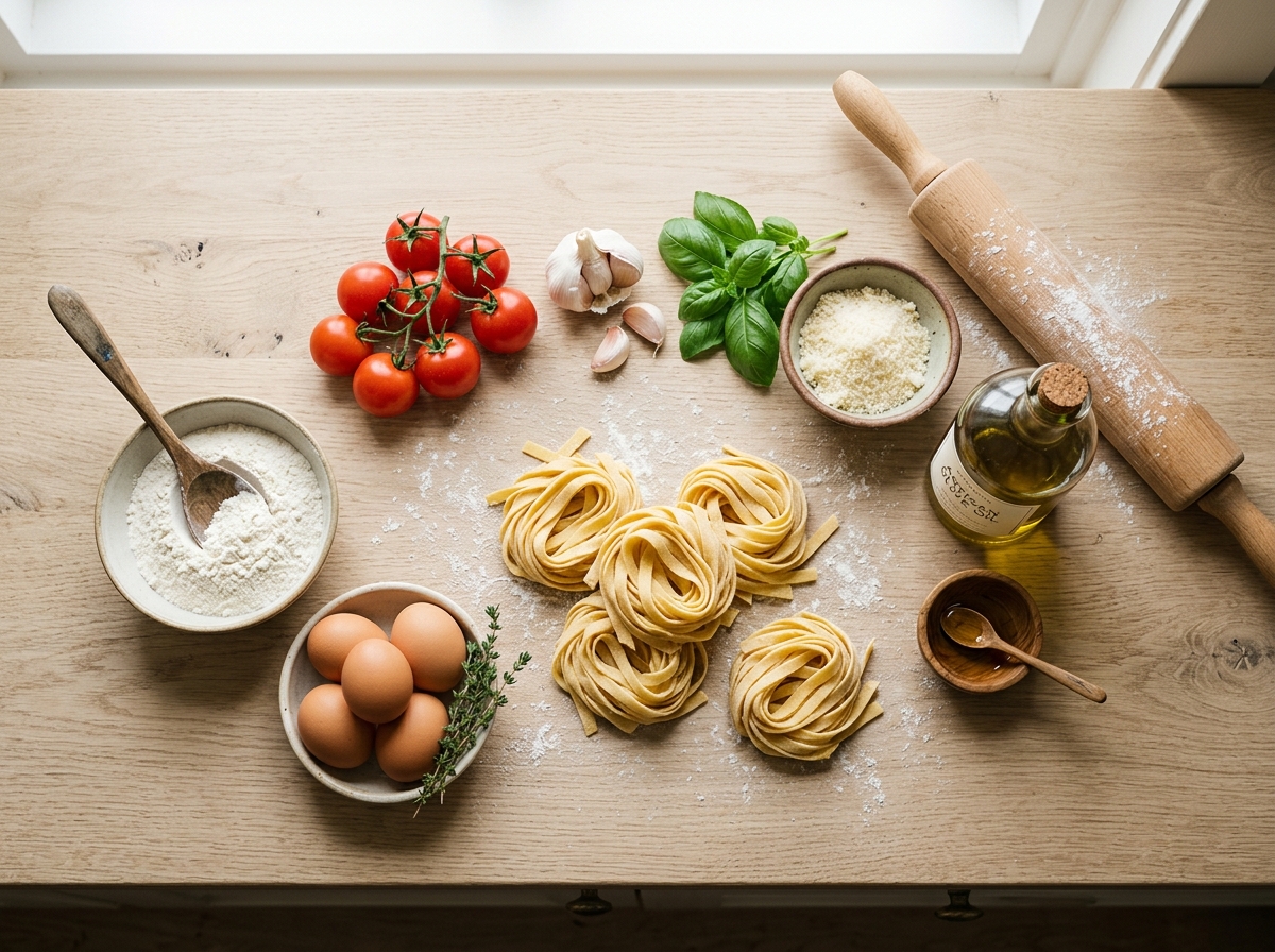 Fresh pasta ingredients